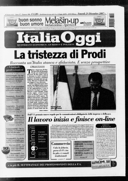 Italia oggi : quotidiano di economia finanza e politica